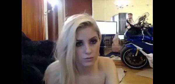  horny girlfriend has orgasms over a fat cock on webcam